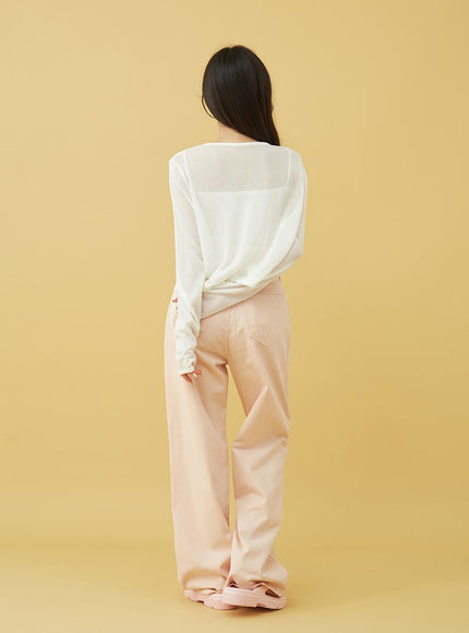 SIngle Pin-tuck Wide Cotton Pants BU13
