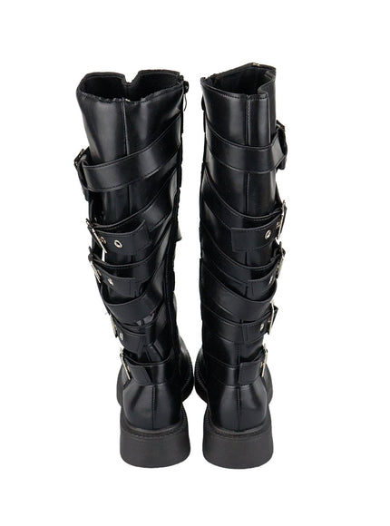 buckle-strap-faux-leather-long-boots-cg401