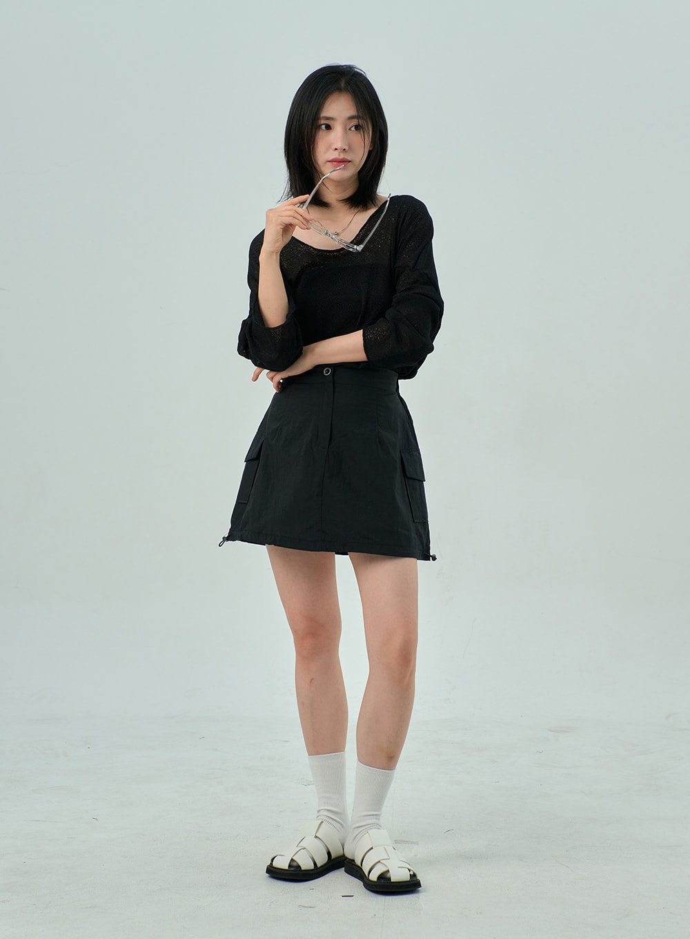Nylon Mini Skirt OY315