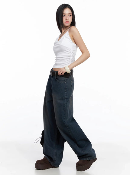 Square Buckle Faux Leather Belt IS525