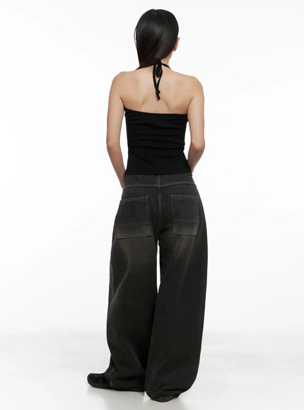 Halter Neck Cropped Tank Top IG527