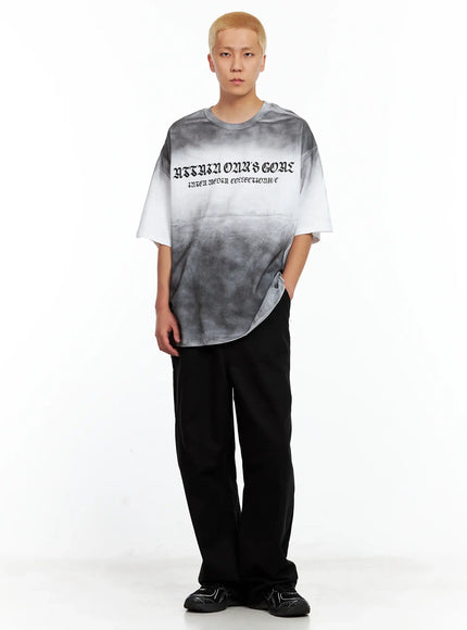 Men's Gradient Graphic Oversized Tee IL511