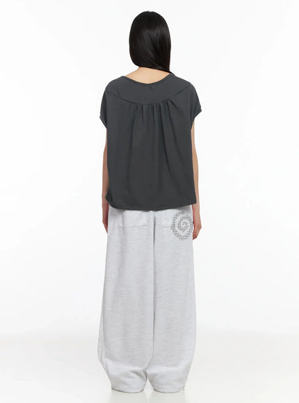 plaid-spiral-detail-sweatpants-ia523