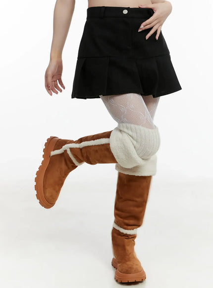 fleece-pleated-mini-skirt-ij516