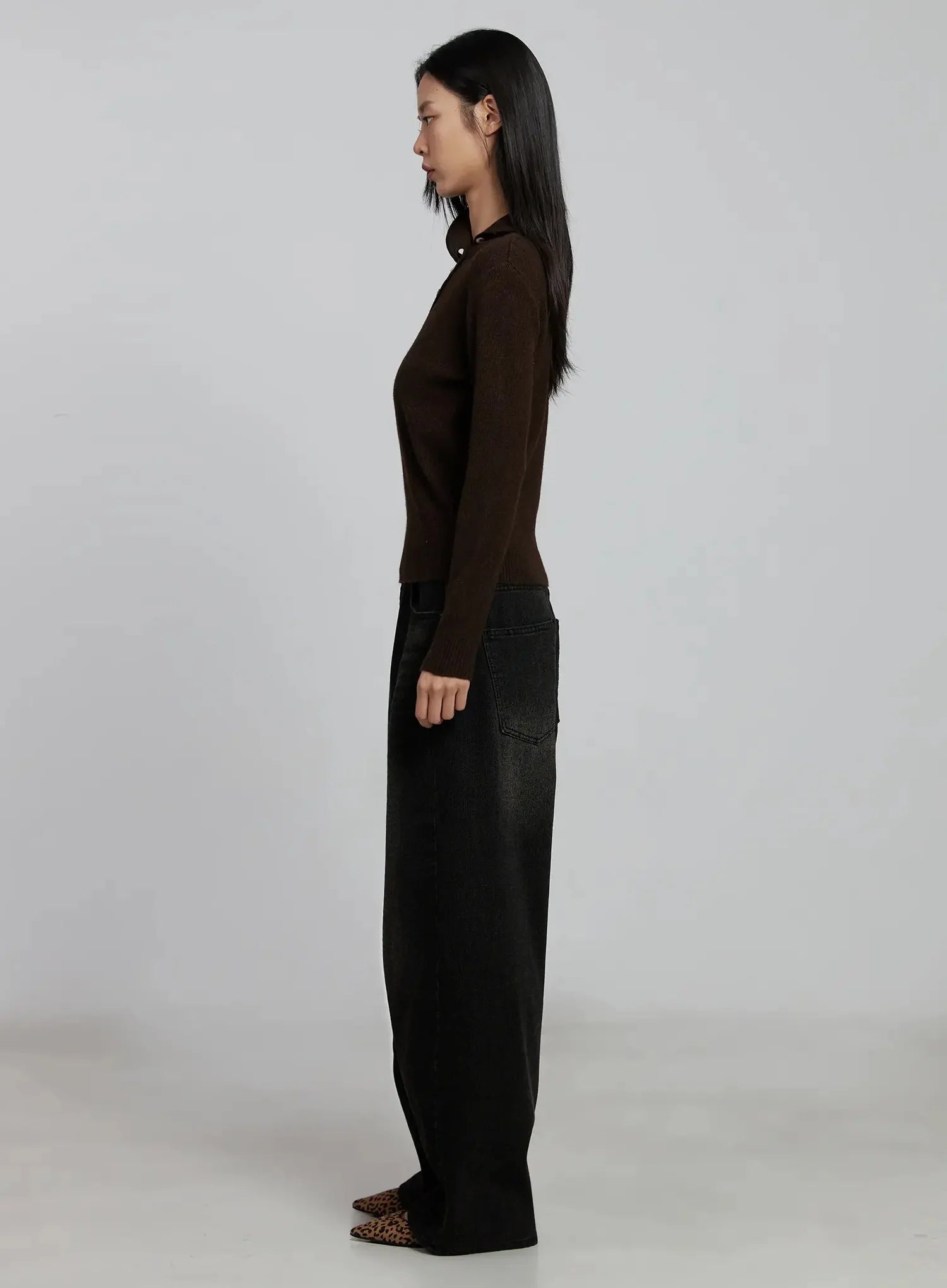 Button Detail High Neck Sweater IM520