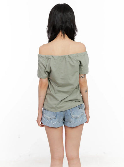 Off-Shoulder Drawstring Top CL528