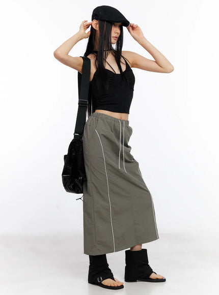 nylon-drawstring-maxi-skirt-cl530