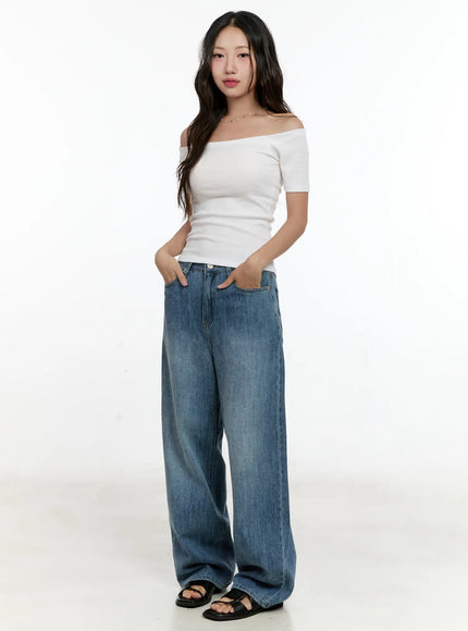 Doyeon Washed Wide-Leg Denim Jeans CG501
