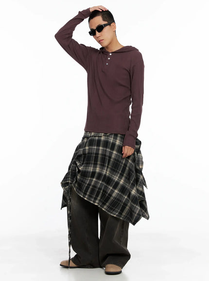 mens-henley-neck-long-sleeve-hoodie-is502