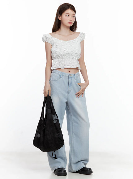 Polka Dot Sleeveless Blouse IU526