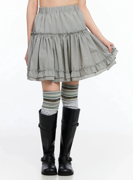 tiered-plaid-frill-midi-skirt-ia523