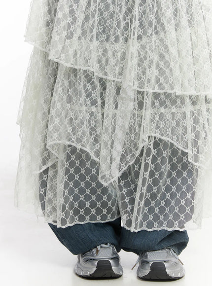 Lace Sheer Maxi Skirt CD529