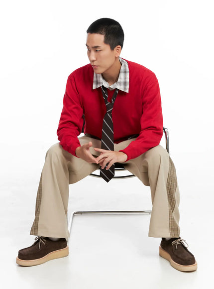 Men's V-neck Knit Pullover IG529