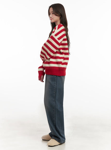 Cozy Striped Oversized Sweater IJ510