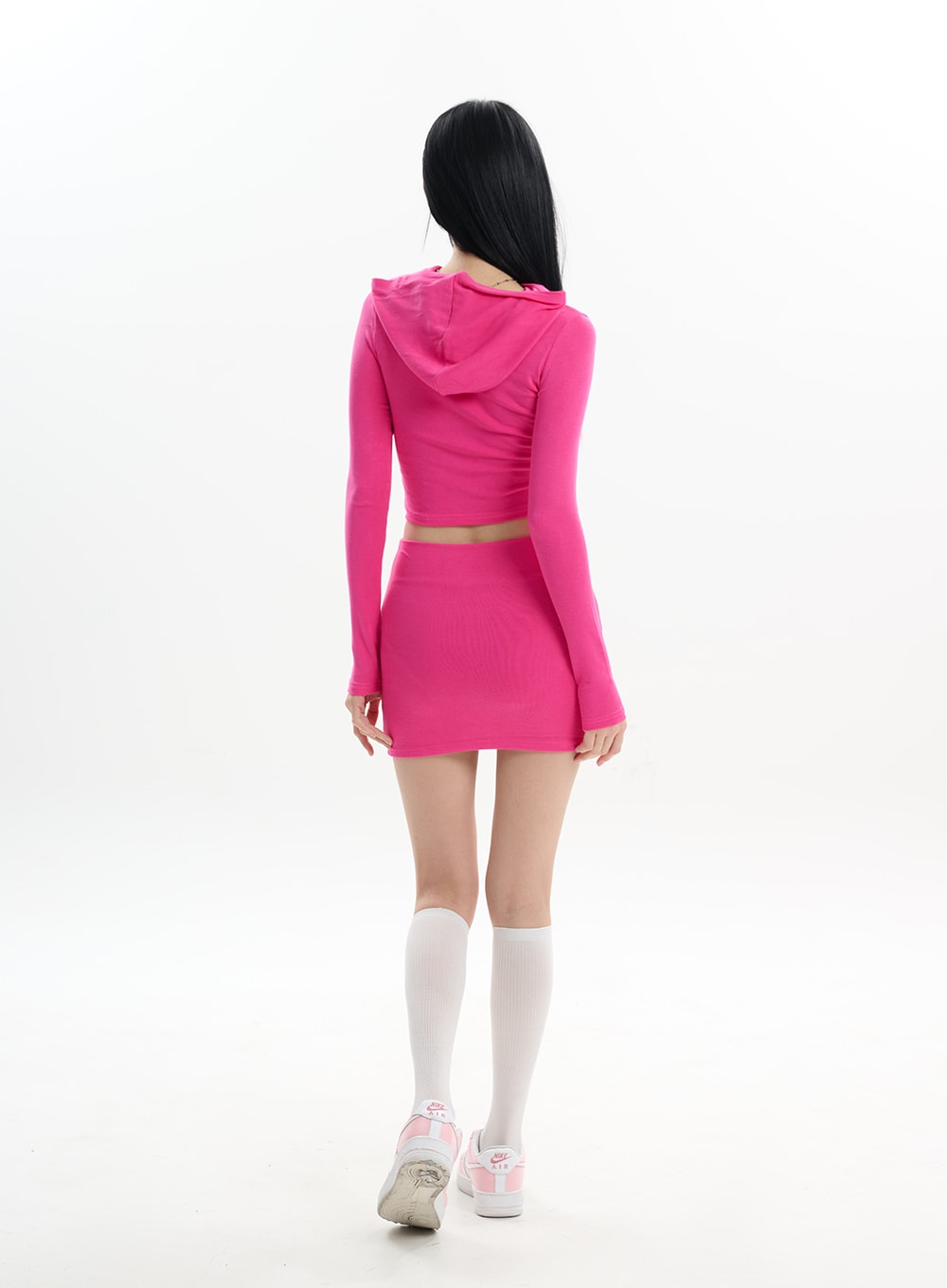 solid-long-sleeve-hoodie-mini-skirt-set-if413
