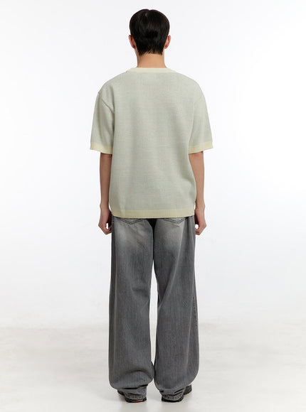 Men's Short Sleeve Graphic Sweater IA507