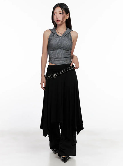 Utility Buckle Flare Pants CL518