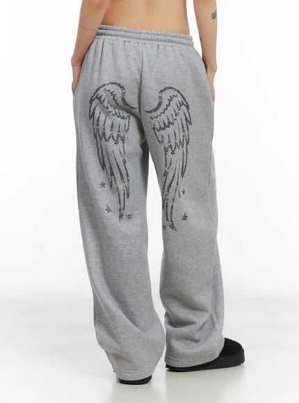 Graphic Print Fleece Sweatpants CD505