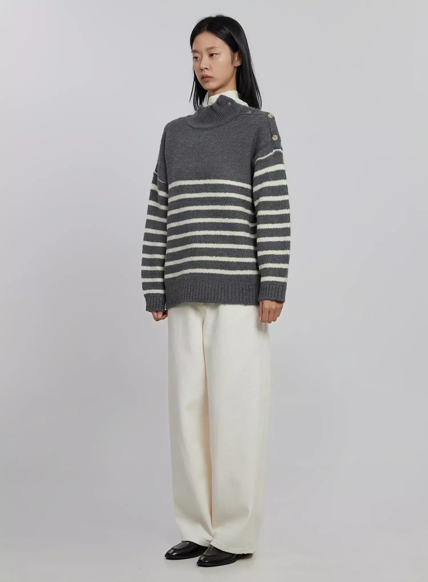 shoulder-cutout-striped-knit-sweater-id504