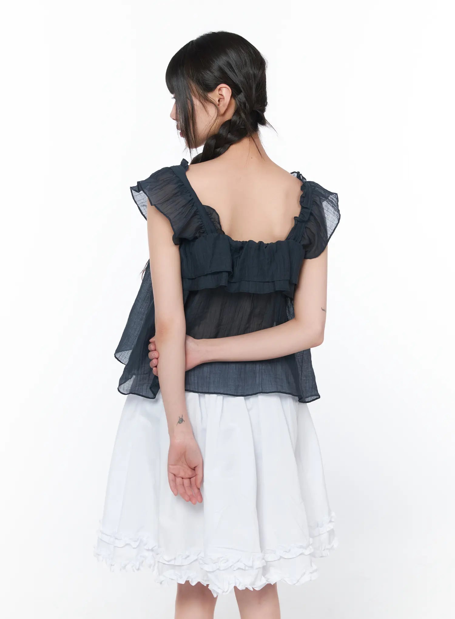 sheer-ruffle-sleeve-blouse-ca528