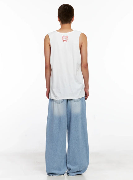 Men's Light-Wash Denim Jeans IG508