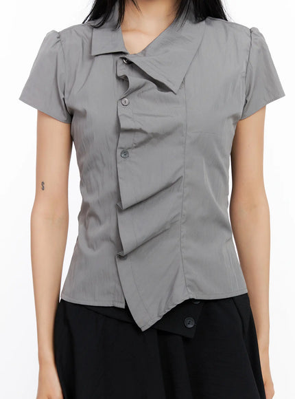 asymmetric-collar-button-down-blouse-cl530
