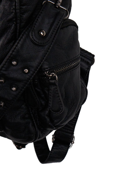 Faux Leather Studded Backpack CJ508