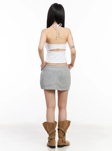 Sweat Denim Mini Skirt CM517