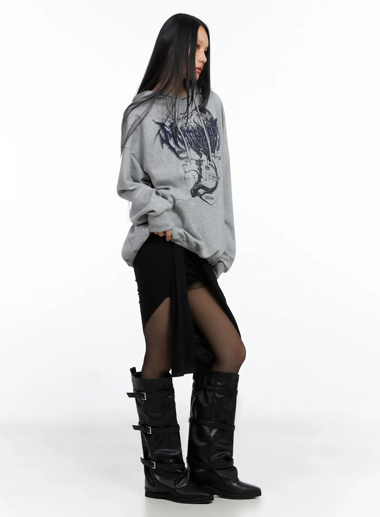 Oversized Graphic Hoodie IO516