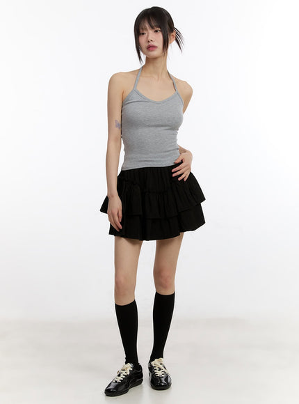 Stripe Long-Sleeve Crop Top with Tank Top CA508