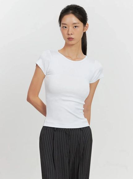 Round Neck Short-Sleeve Top IL528
