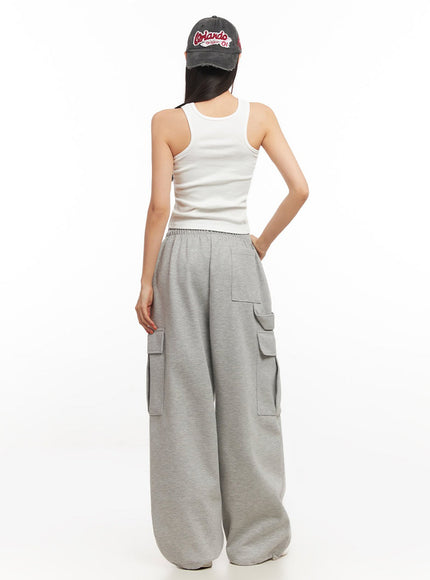 Comfy Cargo Wide-Fit Sweatpants IA504