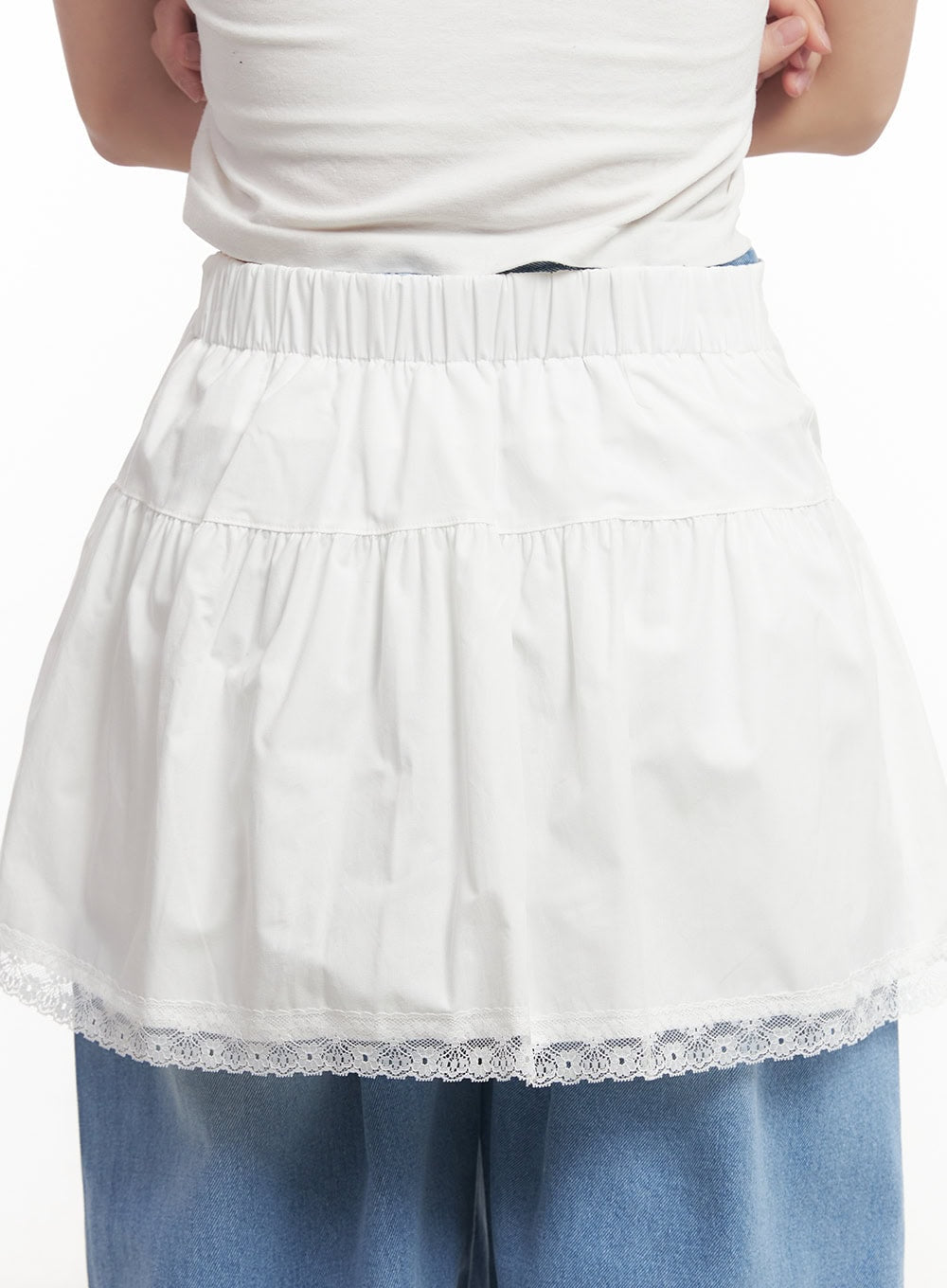 shirred-lace-mini-skirt-cm531