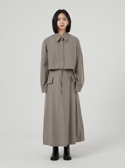 String Detail Cropped Shirt OF310