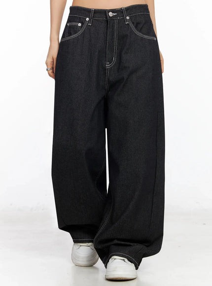 Arlet Wide-Leg Black Jeans CA513