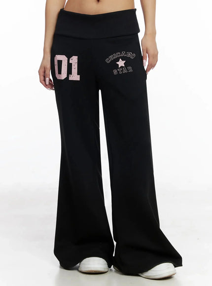 number-graphic-flare-sweatpants-iy504