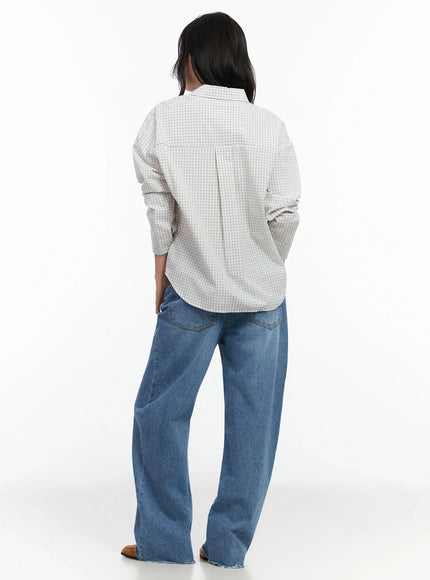 Cotton Check Button Shirt IM524