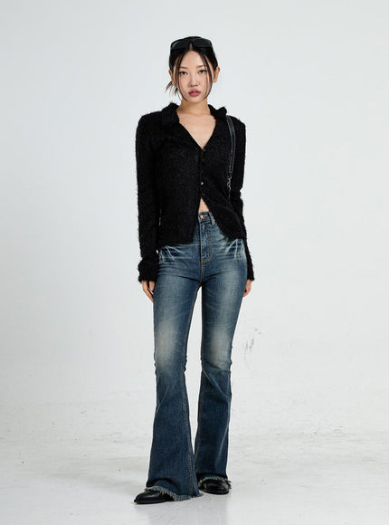 Faded Washing Bootcut Denim Pants CO17