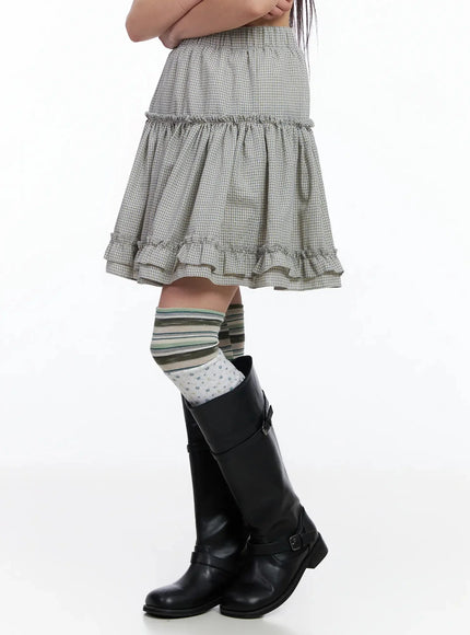 tiered-plaid-frill-midi-skirt-ia523