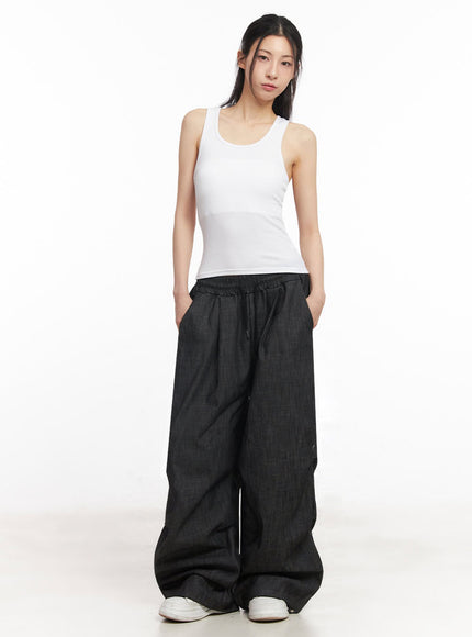 pintuck-denim-sweatpants-iy529