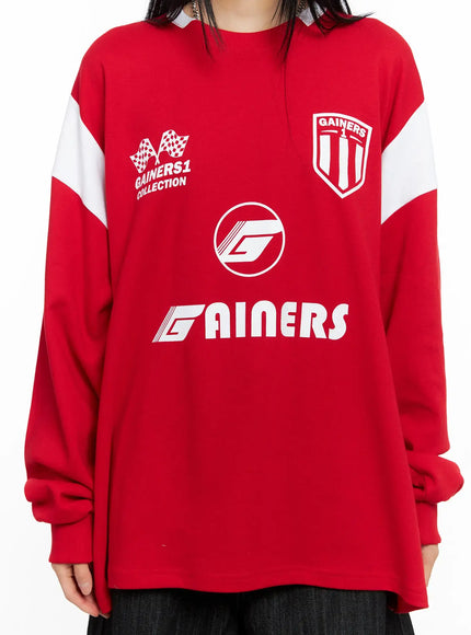 Oversized Graphic Jersey Sweatshirt CS509