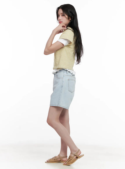 Ruffle Scoop-Neck Top CL516