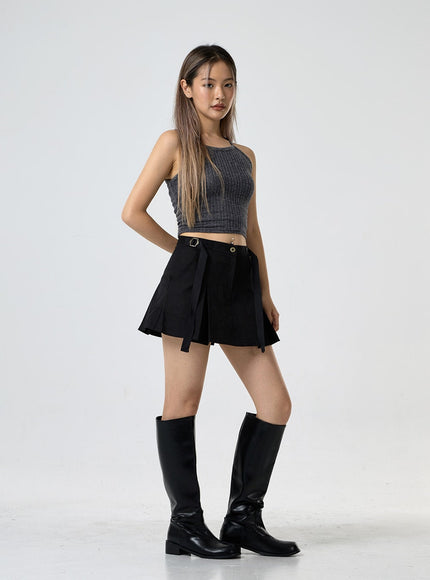 Ribbed Halter Neck Sleeveless Top CG25