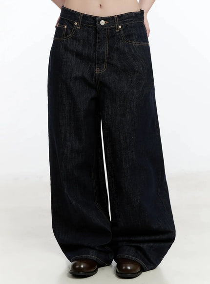 Dallas Dark Washed Wide Leg Jeans IM519
