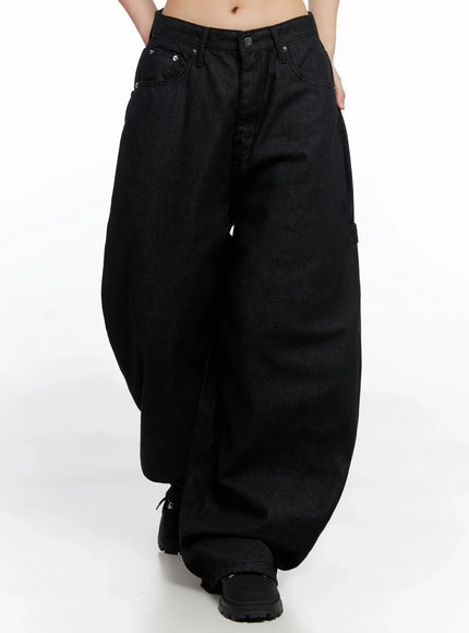 Lea Cross-Patch Baggy Jeans IS525