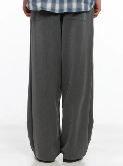 Men's Pintuck Wide-Leg Trousers IS502