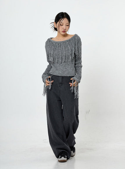 Collin Fringe Long Sleeve Knit CS28