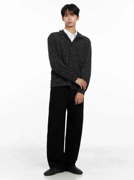 Men's Button-Up Collar Knit Cardigan IO516
