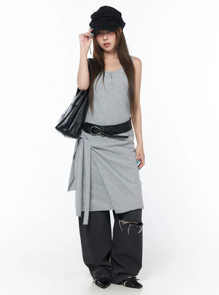 casual-sleeveless-wrap-midi-dress-set-cy529
