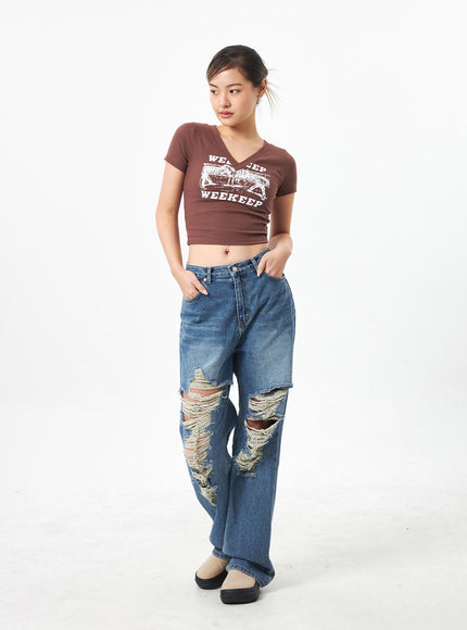 Wide Ripped Jeans CA304
